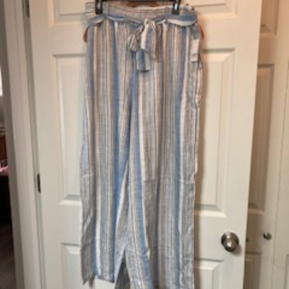 Lili Sport Paper Bag tie waist wide leg pants NWT